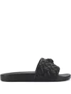 Kurt Geiger Quilted Meena Eagle Slides In Black