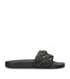 Kurt Geiger Womens Black Meena Eagle Rubber Sliders Eur 35 / 2 Uk In Black