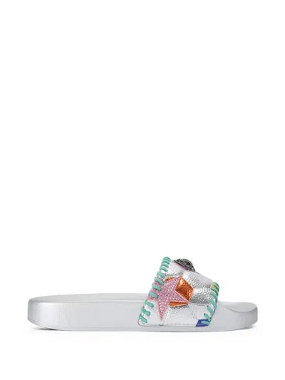Kurt Geiger Meena Eagle Soccer Slides In Metallic