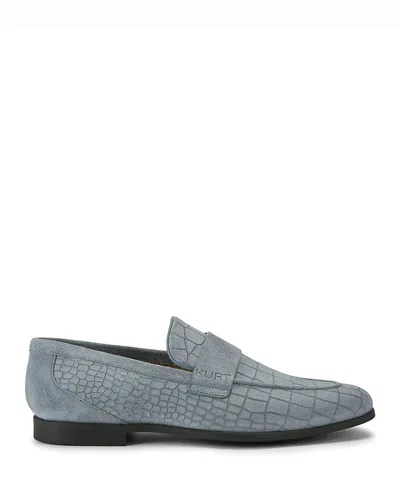 Kurt Geiger London Aldgate Flex Reptile Embossed Loafer In Blue