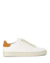Kurt Geiger Lennon Logo-embossed Leather Low-top Trainers In Open White/orange