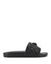 Kurt Geiger Quilted Meena Eagle Slides In Black