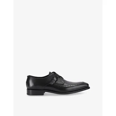 Kurt Geiger Mens Beaumont Leather Monk Shoes Black Eur 43 / 9 Uk