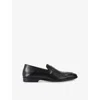 Kurt Geiger Mens  London Fraser Studded-strap Leather Loafers In Black