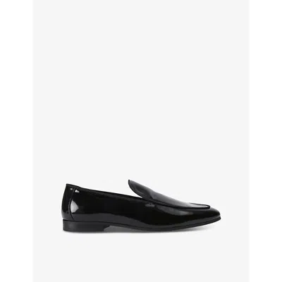 Kurt Geiger Mens  London Garrick Patent Leather Loafers In Black