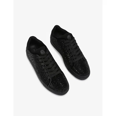 Kurt Geiger Mens  London Lennon Crystal Woven Low-top Trainers In Black