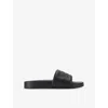 Kurt Geiger Stacked Logo-embossed Slides In Black