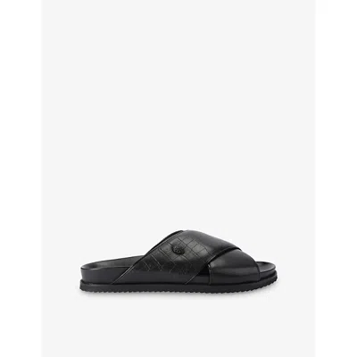KURT GEIGER MENS BLACK/COMB BARON LEATHER SANDALS EUR 40 / 6 UK