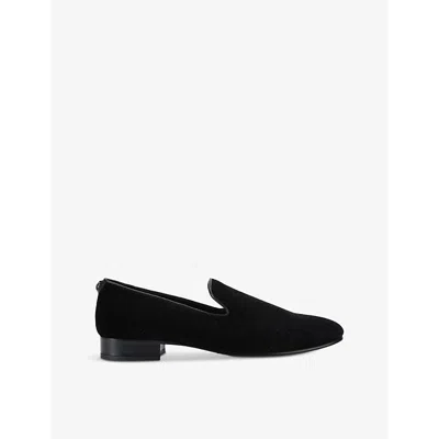 Kurt Geiger Mens  London Ace Slip-on Flat Velvet Loafers In Blk/other