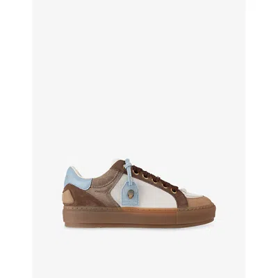 Kurt Geiger Panelled Tag Sneakers In Brown