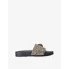 Kurt Geiger Mens Gold Brockwell Woven Slides Eur 45 / 11 Uk In Multi
