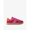 Kurt Geiger Suede Kensington Slim Cupsole Sneakers In Fushia Cmb