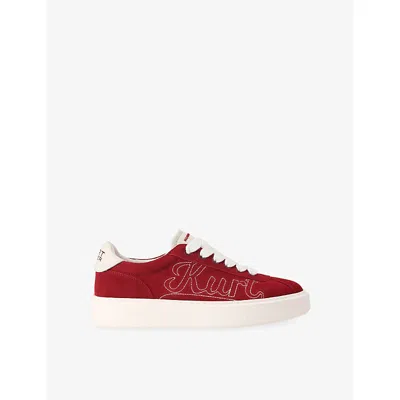 Kurt Geiger Albion Retro Embroidered-logo Sneakers In Red