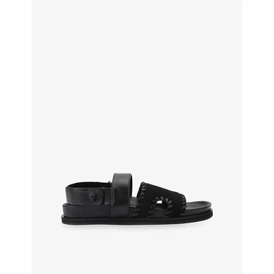 Kurt Geiger Stitch Strap Baker Sandals In Black
