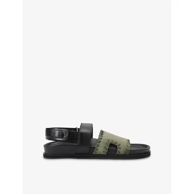 Kurt Geiger Stitch Strap Baker Sandals In Black
