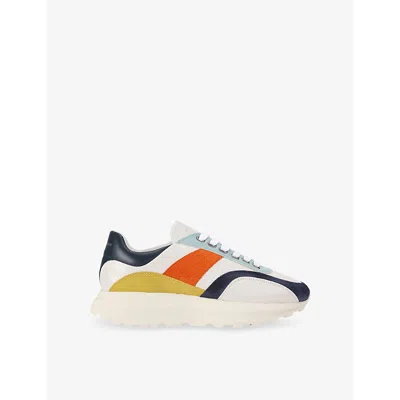 Kurt Geiger Mens  London Gaspar Colour-block Panelled Low-top Leather Trainers In Mult/other