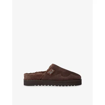 Kurt Geiger Mens  London Hatton Suede Mules In Brown