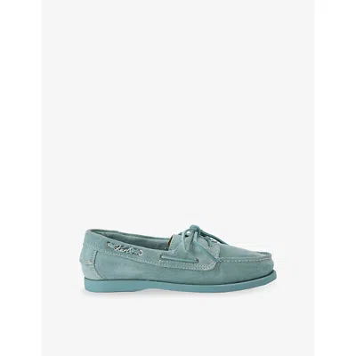 Kurt Geiger Bow Boat Shoes In Blue
