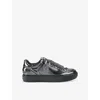 Kurt Geiger Metallic Leather Southbank Tag Sneakers In Gray