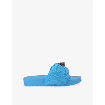 Kurt Geiger London Puff Eagle Head Slide Sandal In Blue
