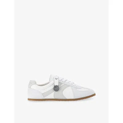 KURT GEIGER MENS ELDON LEATHER AND SUEDE TRAINERS WHITE EUR 45 / 11 UK