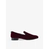 Kurt Geiger Mens Wine Ace Slip-on Flat Velvet Loafers In Wine