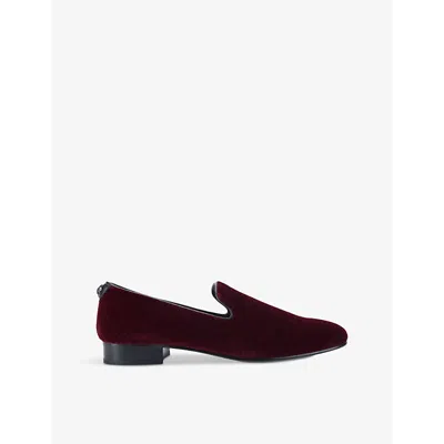 Kurt Geiger Mens Wine Ace Slip-on Flat Velvet Loafers