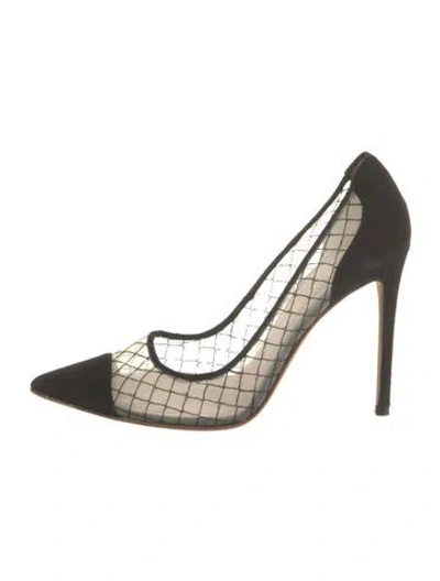 Pre-owned Kurt Geiger Mesh Lace Pattern Pumps In Black/neutrals