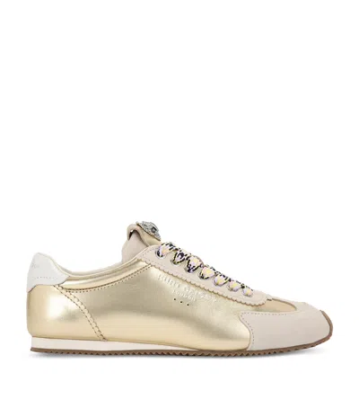 KURT GEIGER METALLIC LEATHER ISLINGTON LOW-TOP SNEAKERS