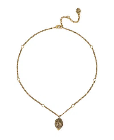 Kurt Geiger Michael Michael Kors Adjustable Glass Crystal Signature Eagle Pendant Necklace In Yellow