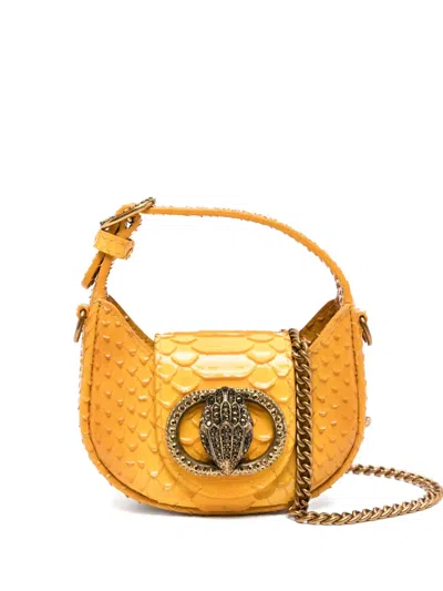 Kurt Geiger Micro Chelsea Half-moon Tote Bag In Yellow