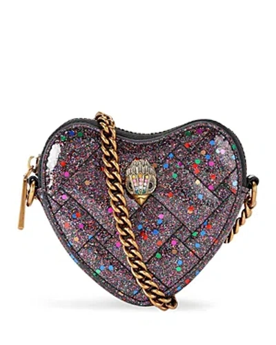 Kurt Geiger Micro Heart Crossbody In Charcoal