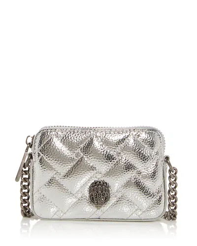 Kurt Geiger Micro Kensington Crossbody Bag In Silver
