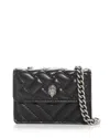 Kurt Geiger Micro Kensington Faux Leather Crossbody Bag In Black