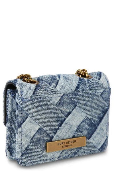 Kurt Geiger Micro Kensington Denim Crossbody Bag In Navy