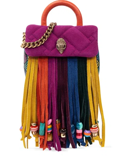 Kurt Geiger Micro Kensington Quilted Fringe Bag In Pink