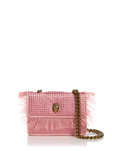 Kurt Geiger Micro Kensington Tulle Embellished Crossbody Bag In Pink
