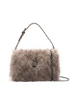 Kurt Geiger London Mini Bond Faux Fur Shoulder Bag In Neutral
