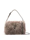Kurt Geiger London Mini Bond Faux Fur Shoulder Bag In Neutral