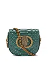 Kurt Geiger Mini Chelsea Eagle-embellioshment Cross Body Bag In Green