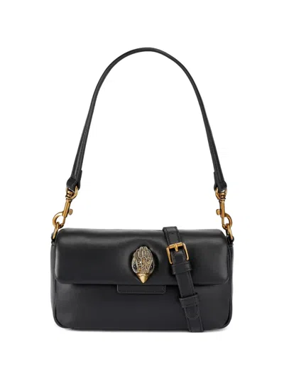 Kurt Geiger Mini Crystal Eagle Leather Clutch Bag In Black