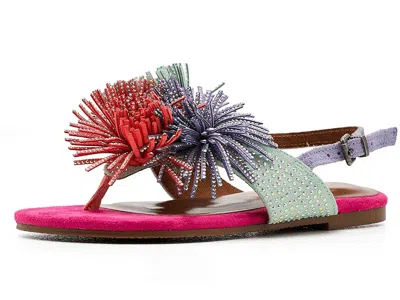 Kurt Geiger Mini Fringe Sandals (little Kid/big Kid) Girls Shoes : 13 Little Kid M, Leather In Multi