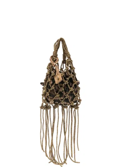 Kurt Geiger Mini Fringed Leopard Print Backpack In Brown