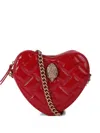 Kurt Geiger Mini Heart-shape Quilted Shoulder Bag In Red