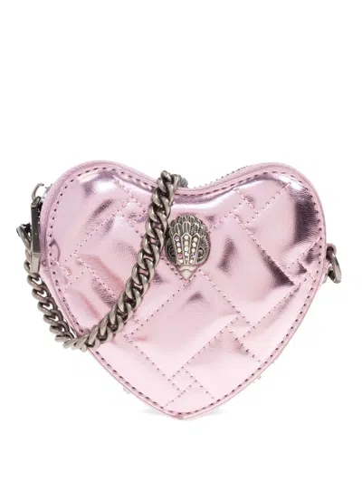 Kurt Geiger Mini Heart-shaped Quilted Crossbody Bag In Pink