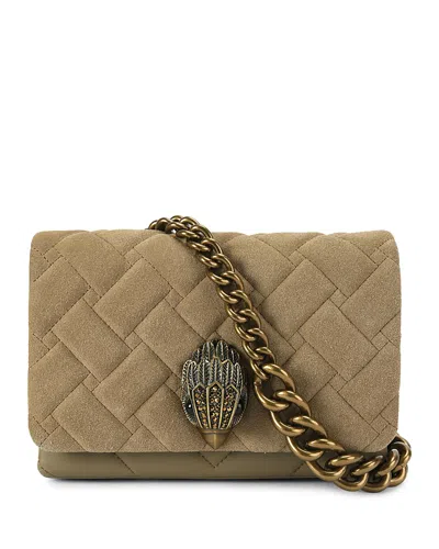 Kurt Geiger London Mini Kensington Quilted Leather Convertible Crossbody Bag In Sand