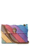 Kurt Geiger Mini Kensington Convertible Denim Crossbody Bag In Rainbow Multi