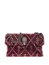 Kurt Geiger Mini Kensington Crystal-embellished Chain Cross Body Bag In Red