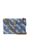 Kurt Geiger Mini Kensington Denim Shoulder Bag In Blue