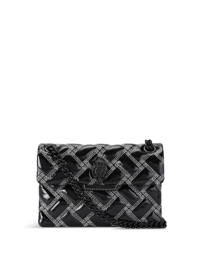 Kurt Geiger Mini Kensington Drench Contrast Stitching Crossbody Bag In Charcoal
